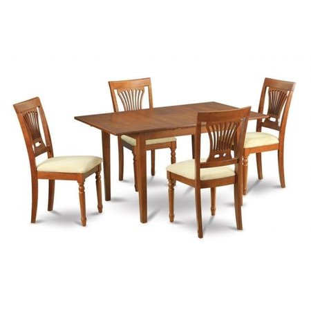WOODEN IMPORTS FURNITURE LLC Wooden Imports Furniture PSPL7-SBR-C 7PC Picasso Rectangular Table and 6 Plainville upholstered Seat Chairs - Saddle Brown Finish PSPL7-SBR-C